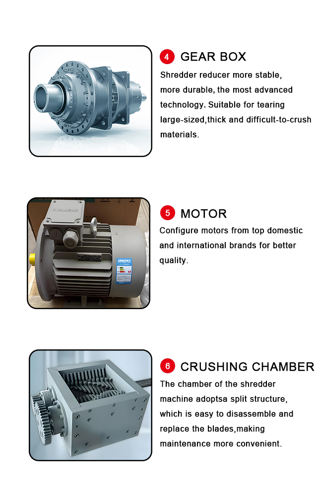Electric motor of a metal shredder showing power specifications